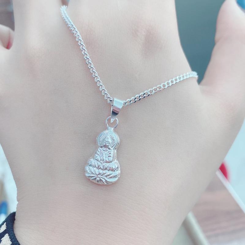 Dây chuyền mặt phật bà (dây 36cm) cho bé xinh xắn chuẩn bạc MAINOMI
