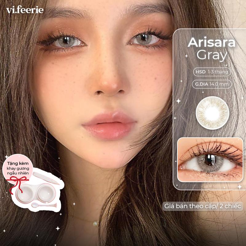Kính áp tròng - lens xám rêu 1 tháng Arisara Gray @vi.feerielens