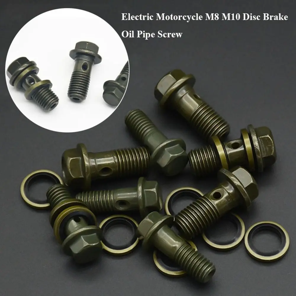 High Quality M10 Electric Motorcycle Bolt Upper and Lower 8/10mm Disc Brake Screw Oil Pump Screw Electric Bike Accessories