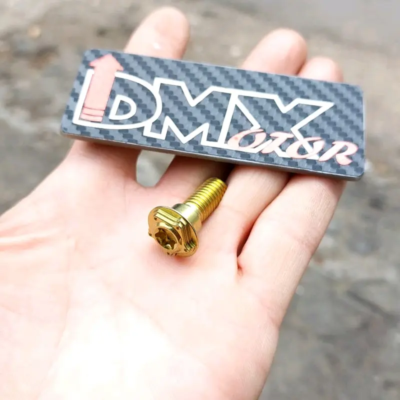 Baut titanium piringan cakram M8x25 dengan bos honda yamaha suzuki kawasaki titanium original GR5 2