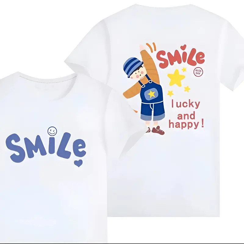 Áo thun gia đình hoạ tiết Smile in 2 mặt sắc nét mặc đi chơi, ở nhà đều đẹp, chất cotton mềm mại, co dãn thoáng mát - TA10 6