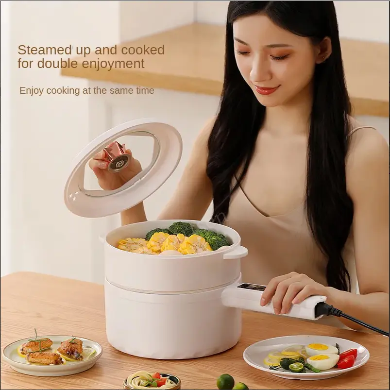 Non Stick Electric Cooker Multi-Function All-in-One Pot Double Layer Ceramic Coating Frying Pan Hot Pot