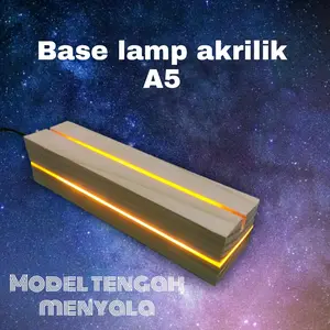 Base lamp akrilik, dudukan lampu akrilik 15cm (A5 )model tengah menyala