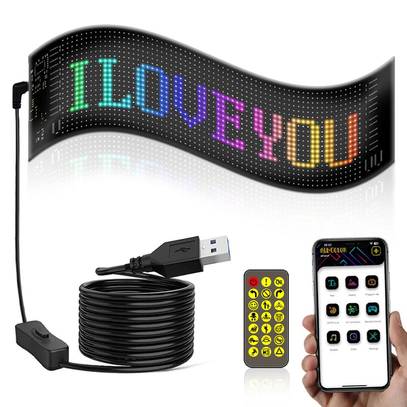 RGB Car LED Matrix Pixel Panel DIY LIghting Graffiti Scrolling - TikTok ...