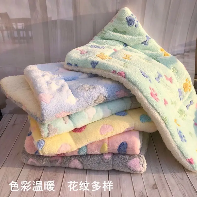 Thảm cho chó và mèo, dày và ấm, chăn cho thú cưng mùa đông, thích hợp cho chó và mèo, Teddy, Golden Retriever, Chăn tổ cho chó, Thảm lồng chó, chăn, [Làm dày và ấm]