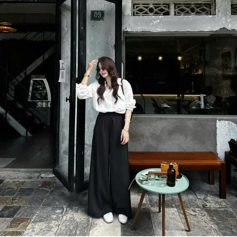 (QUẦN ỐNG SIÊU RỘNG 38CM) Quần tây suông xếp ly ống rộng dài chùm phủ chân Q508 OLDSCHOOL 7