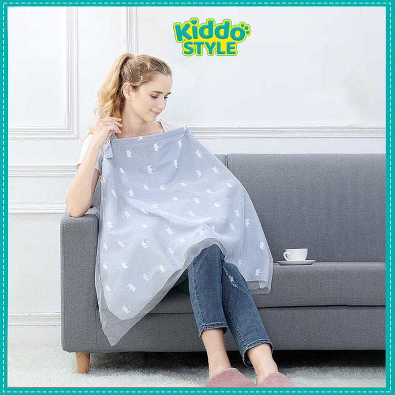  Khăn Che Cho Con Bú - Loại Khăn 2 Dây 2 Lớp - Loại Khăn Đa Năng Che Hút Sữa Che Nắng Che Gió Cho Bé áo choàng  cho mẹ địu bé đi đường 