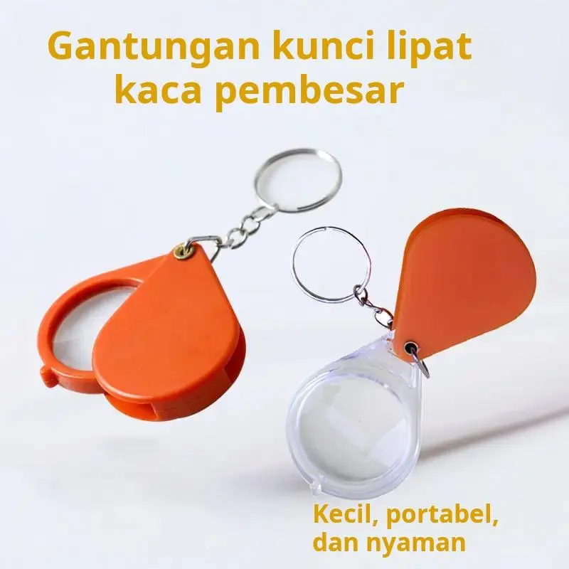 Gantungan kunci lipat kaca pembesar alat baca khusus untuk orang tua untuk membaca pembesaran tinggi mini genggam portabel definisi tinggi Keychain 3