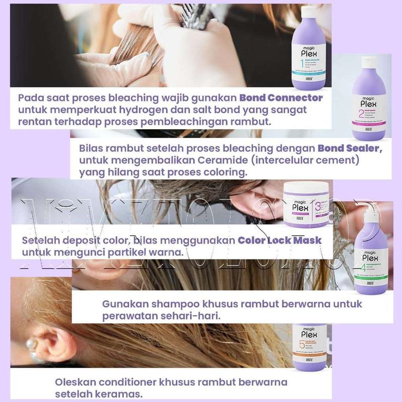 INAURA Magia Plex Color Lock Hair Mask 500gr Masker Rambut Magic Perawatan Warna Color Rusak Kering Keratin 500ml Avocado Conditioner Shampoo Almond 6