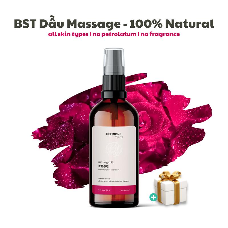 Dầu Massage Body Hermione Natural Life 100ml, Mát Xa Thư Giãn, Dưỡng Da Tự Nhiên, Phù Hợp Mọi Loại Da Dưỡng Ẩm Da