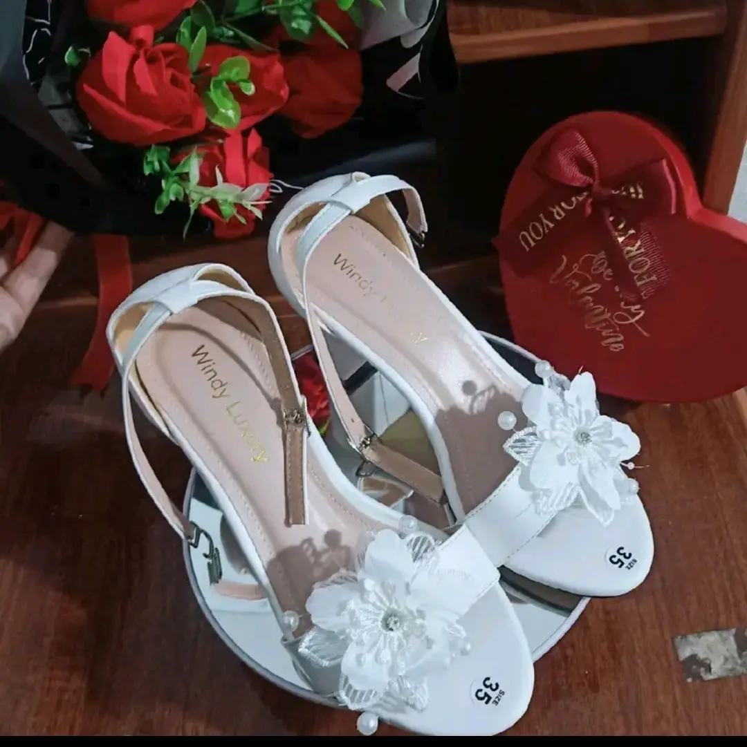 sandan đính hoa đá đi dự tiệc , sự kiện Gót cao (5-8 cm)
