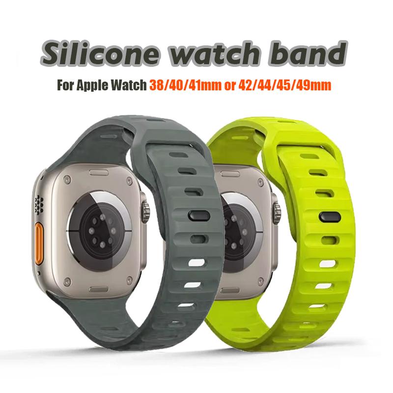 Dây đeo silicon cho dây đeo Apple Watch Tương thích với các mẫu 10 9 8 7 46mm 41mm 45mm Ultra 2 49mm 44mm 40mm 38mm 42mm Vòng đeo tay Correa Thích hợp cho Dòng Iwatch 6 SE 5 4