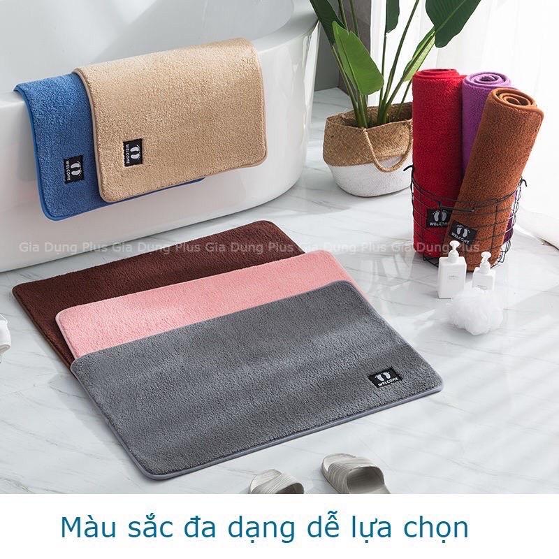 Thảm nỉ lau chân hình chữ nhật, chùi chân len mềm mịn dày dặn chống trơn trượt hàng chất lượng cao 2