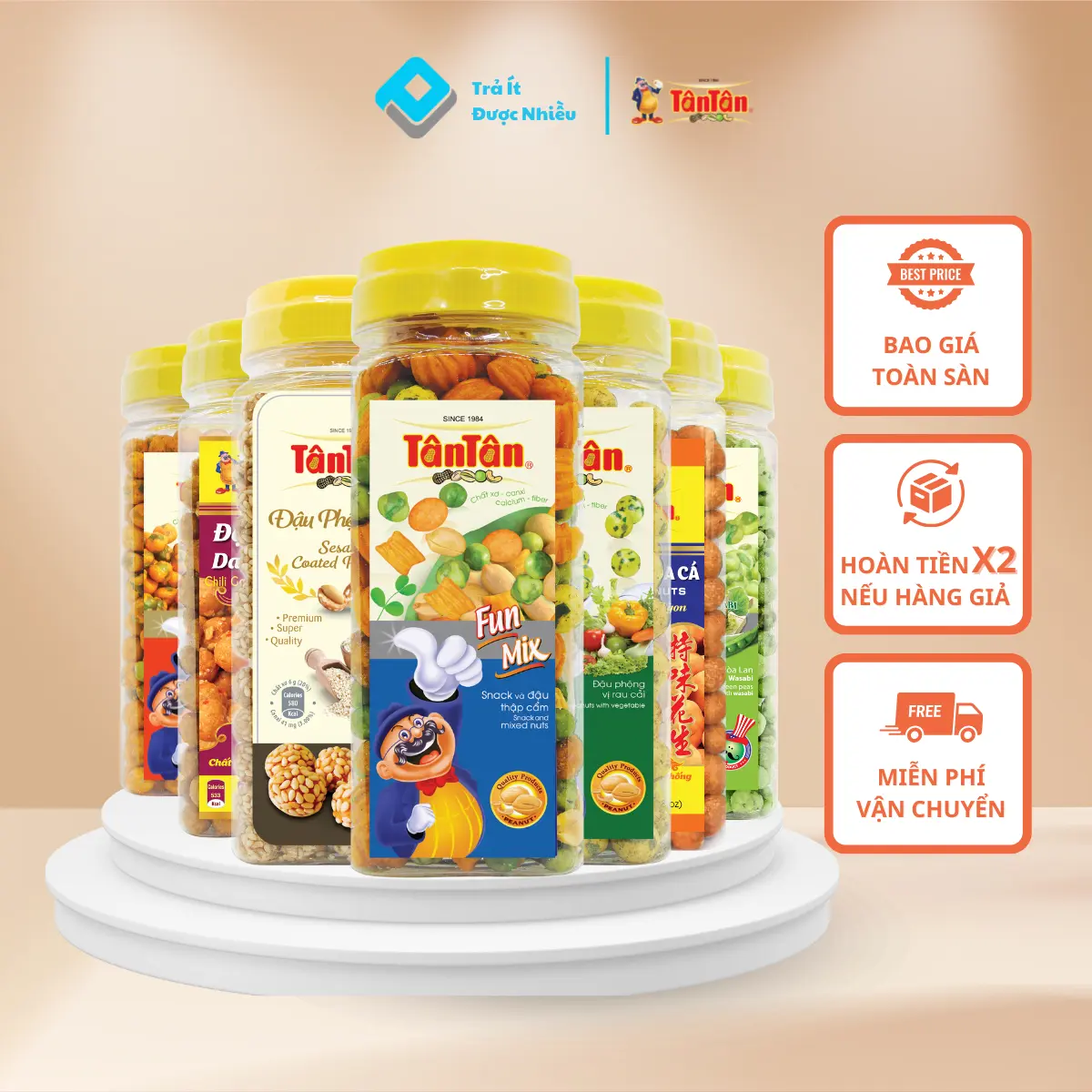 Đầy đủ các vị đậu phộng Tân Tân thơm ngon giòm rụm Snack Ăn Vặt