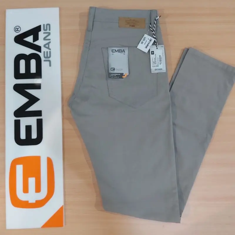 Emba Chinos Reguler Pria / Celana Emba Pria Original Abu Cream(L Brown)