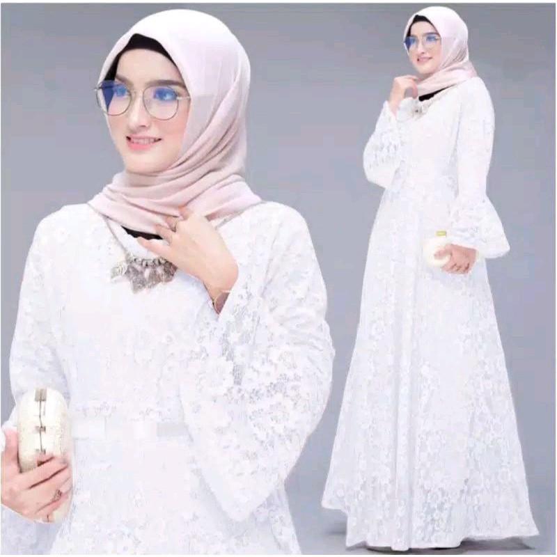 Maxi Dress Yunita Full Brukat Resleting depan (Busui friendly) Terbaru 2025 gamis Pesta gamis kondangan 3