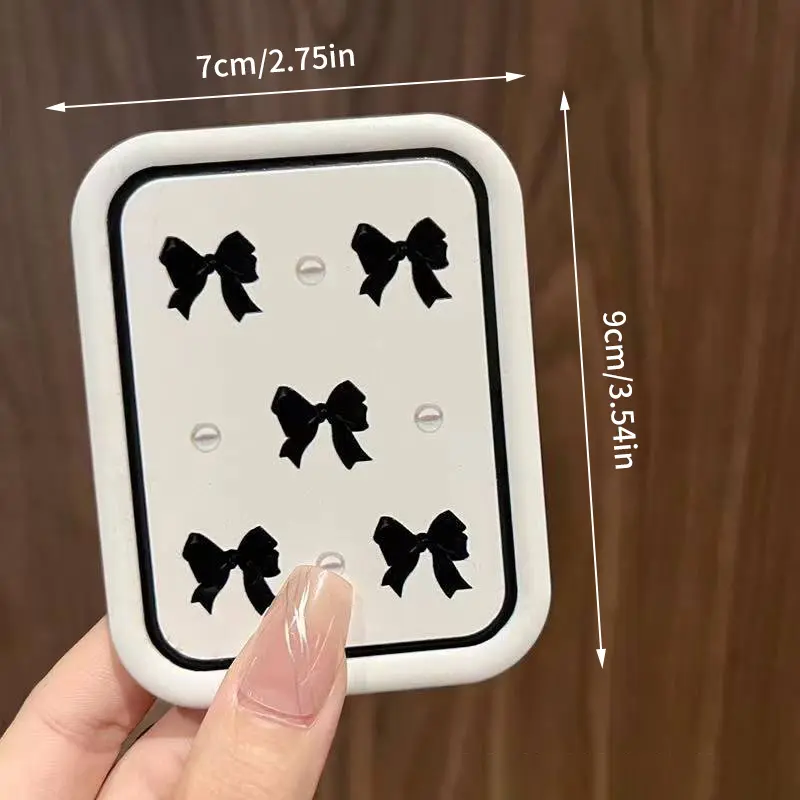 Gương Trang Điểm, Thiết Kế Nắp Lật Thắt Nơ, Gương Bỏ Túi Cầm Tay Hình Chữ Nhật, Dành Cho Phụ Nữ, Có Lược, Thích Hợp Để Trang Điểm, Có Thể Được Sử Dụng Làm Gương Trang Điểm 6