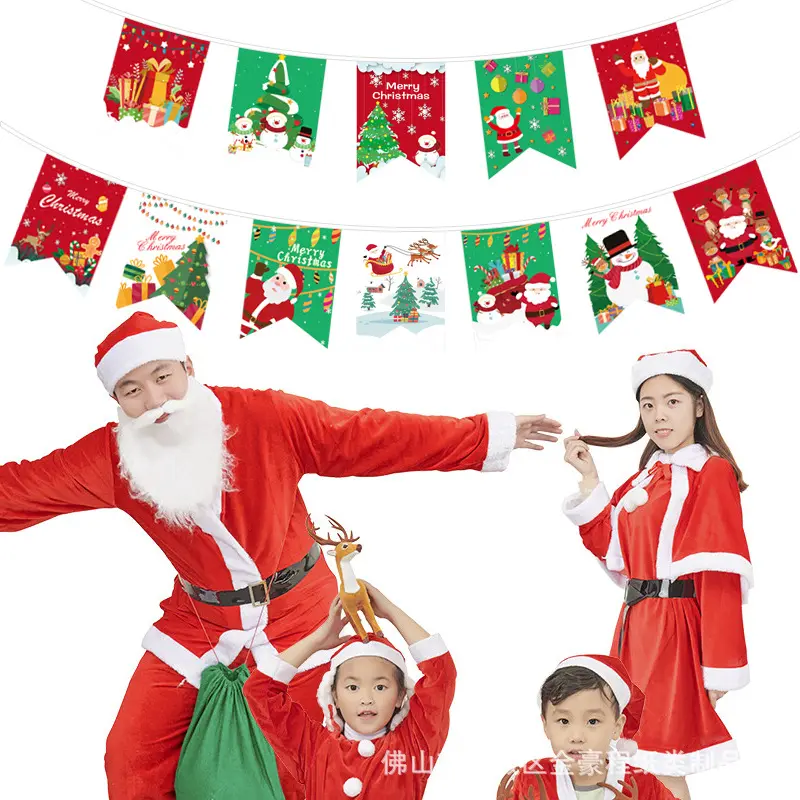 Cờ Treo Giáng Sinh, Đồ Dùng Tiệc Giáng Sinh, Đồ Trang Trí Cờ Biểu Ngữ, Chất Liệu Giấy, Thích Hợp Cho Lễ Hội, Nghệ Thuật Lát 2