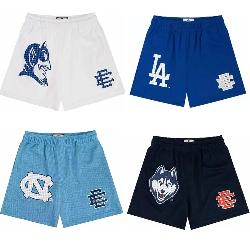 2024 New Summer Eric Emanuel EE Basic Mesh Short Classic ral Printed Men's Gym Basketball Sports Casual Shorts Menswear Lingerie
