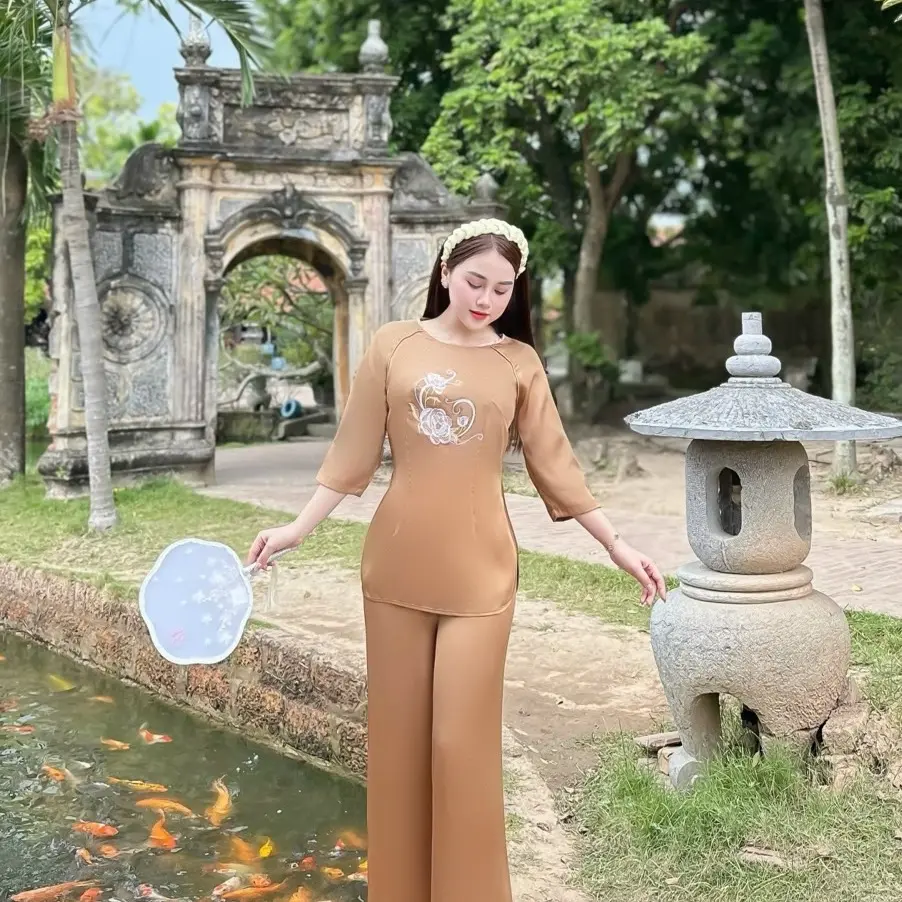 Set lụa 2da thêu hoa
