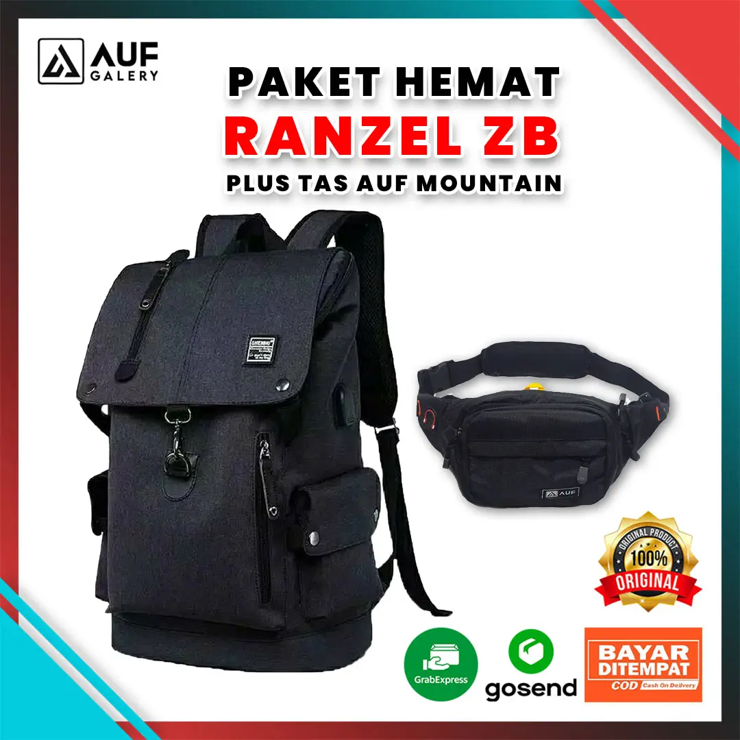 Paket Hemat Tas Ransel Zb + Tas Selempang AUF Mountain