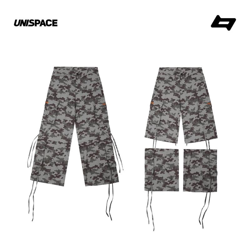 Quần dài túi hộp kaki ống rộng By UniSpace unisex nam nữ Camo Pants