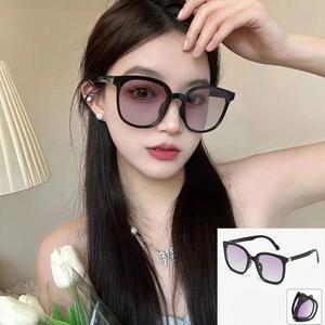 แว่นกันแดดโพลาไรซ์แบบพับได้ สำหรับผู้ชายและผู้หญิง เบาพิเศษ พร้อมป้องกันรังสียูวี เหมาะสำหรับทรงสี่เหลี่ยมและกลม สไตล์ดาราอินเทอร์เน็ต