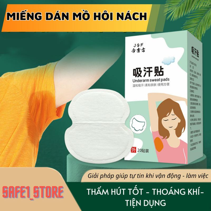Hộp 20 miếng dán thấm mồ hôi nách mỏng, khử mùi, khô thoáng. Miếng dán nách ngăn mồ hôi thấm hút tốt (chống ra mồ hôi) Khử Mùi Hôi Nữ