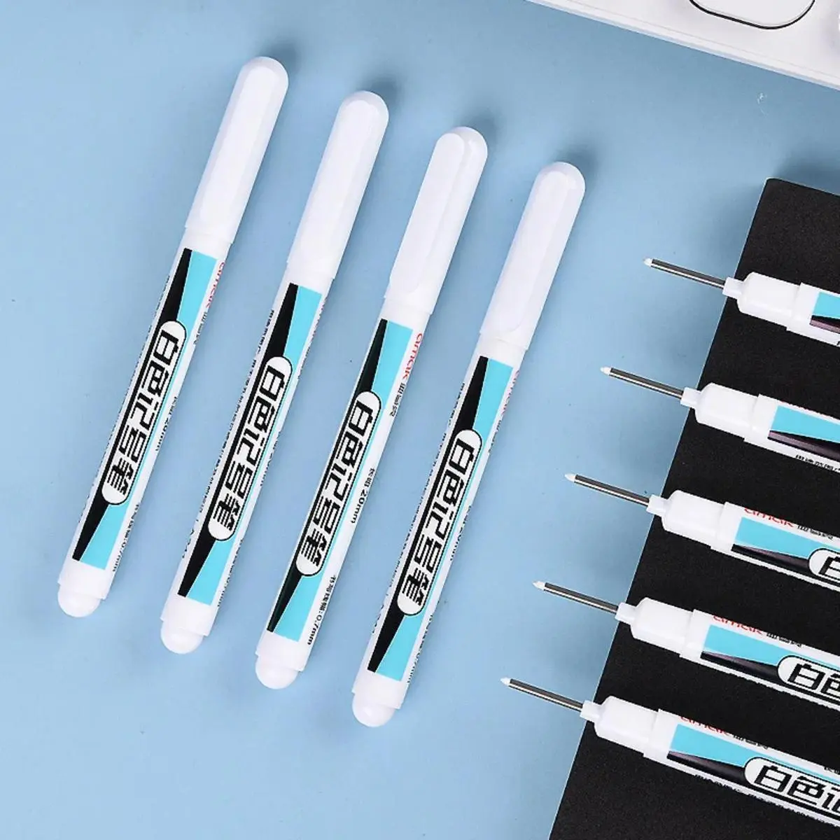 White Permanent Paint Pen set for Wood Rock Plastic Leather Glass Stone Metal Canvas Ceramic Deep Hole Marker 0.7/1.0/2.5mm
