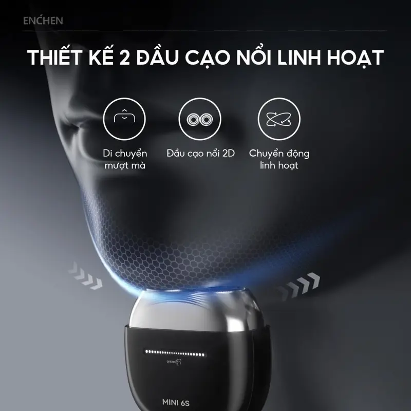 [TẶNG MÁY CẮT LÔNG MŨI] Máy Cạo Râu Mini 6/6s, Đầu Cạo Nổi 28 Lưỡi Dao Kép Tự Mài, Chống Nước Toàn Thân 3