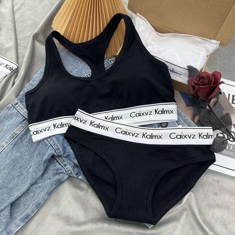 ￼Bộ đồ lót nữ, bộ đồ lót thể thao có đệm ngực êm ái quyến rũ Women, Bộ ba lỗ, sịp chéo Top Bra Áo Cotton