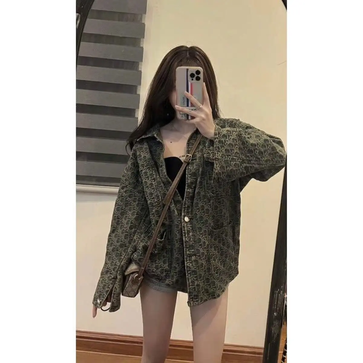 Áo Khoác Jean Đl.0r Áo Sơ Mi Bò Nam Nữ Dập Vân Đl.0r Form Rộng