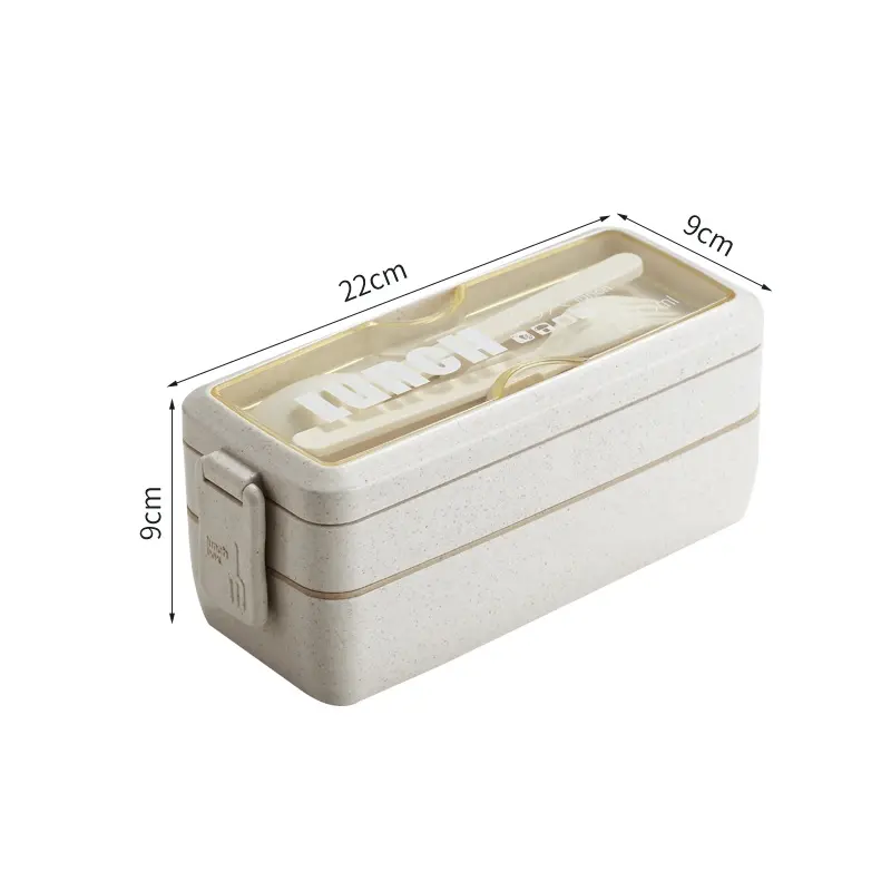 Lunchbox Sekat 2 Susun & 3 Susun - Serat Jerami Gandum - 750 ML - Bento - Kitchenware Kotak Makan 2