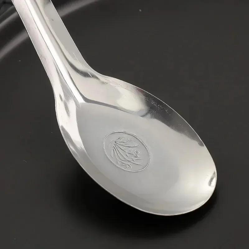 1/5Pcs Stainless Steel Flat Bottom Soup Spoons Silver Color Polished Home Kitchen Tableware Food Rice Dessert Spoon Household Supplie 7