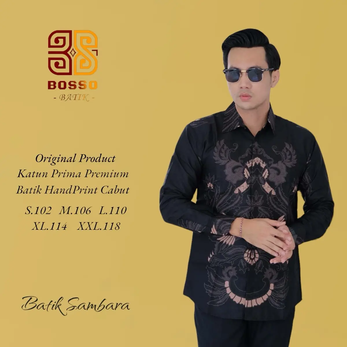 Batik Sambara Slim-fitting Hitam Panjang Pendek Kantong Kancing Baju Formal Motif Nyaman Kain Katun Pria Tangan Klasik Motif Burung Navy Variasi Casual Biru Putih