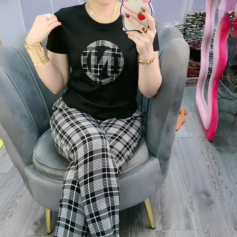 Đồ Bộ Áo Thun Gân Quần Mango Ống Suông Size Từ 47-65 kí