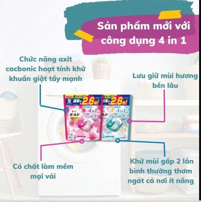 Viên giặt túi 3D Gelball Nhật bản 3 màu Làm Sạch 7