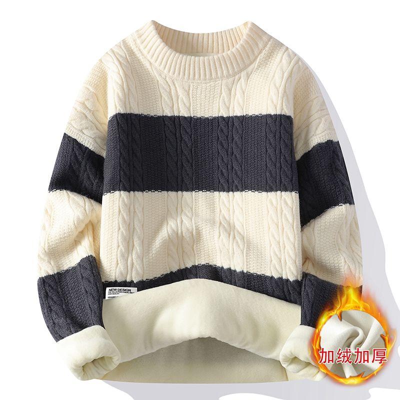 Áo Len Dệt Kim, Mềm Mại Và Mềm Mại, Chất Liệu Cashmere, Cổ Tròn, Thích Hợp Cho Mùa Đông, Thời Trang Trẻ Trung Mới, Dáng Rộng Vừa Vặn, Lý Tưởng Cho Học Sinh, Áo Len Giữ Nhiệt, Dành Cho Nam Giới 7