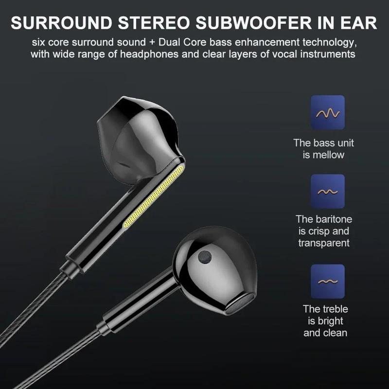 Product Introduction of Tai Nghe Có Dây, 3.5Mm, Tai Nghe Trong Tai, Có Micro, Tai Nghe Nhét Tai Âm Thanh Nổi Âm Trầm, Điều Khiển Trong Một Dây Thể Thao, Tương Thích Với Điện Thoại Earphone 3