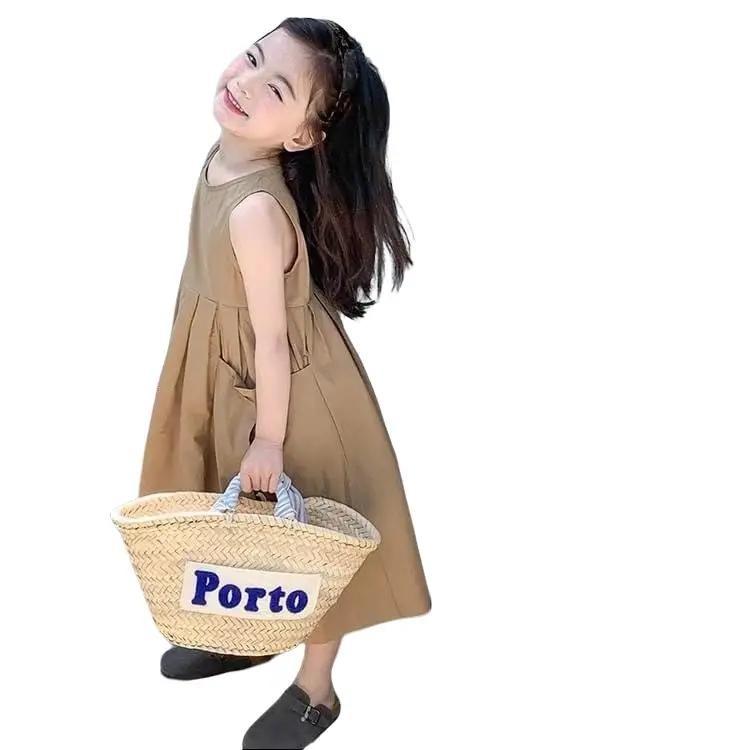 Váy đũi trơn suông form rộng rãi cho bé gái 12-38kg Nhà Mộc Baby Store V158 - Hàng chuẩn bền