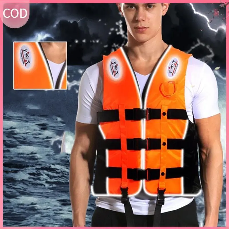 Professional Adult Buoyant Life Vest Polyester Water Sports Kids Jacket Light Strip Swimming Boating Ski Drifting Jacket Vest