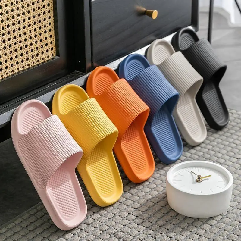 Slippers women, thick sandals summer, silent soft soled indoor for men, anti slip summer home slippers