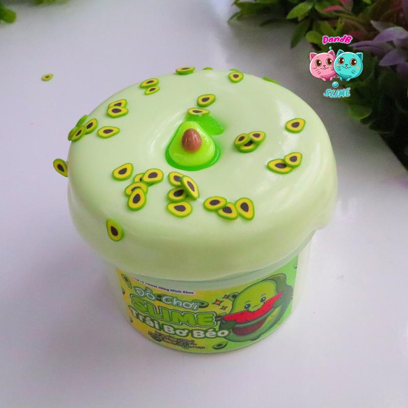 DIY SLIME Trái Bơ Béo Đồ Chơi Slime Bơ Màu Xanh Kèm Charm và Cốm Chất Slime Dẻo Dai và Thơm