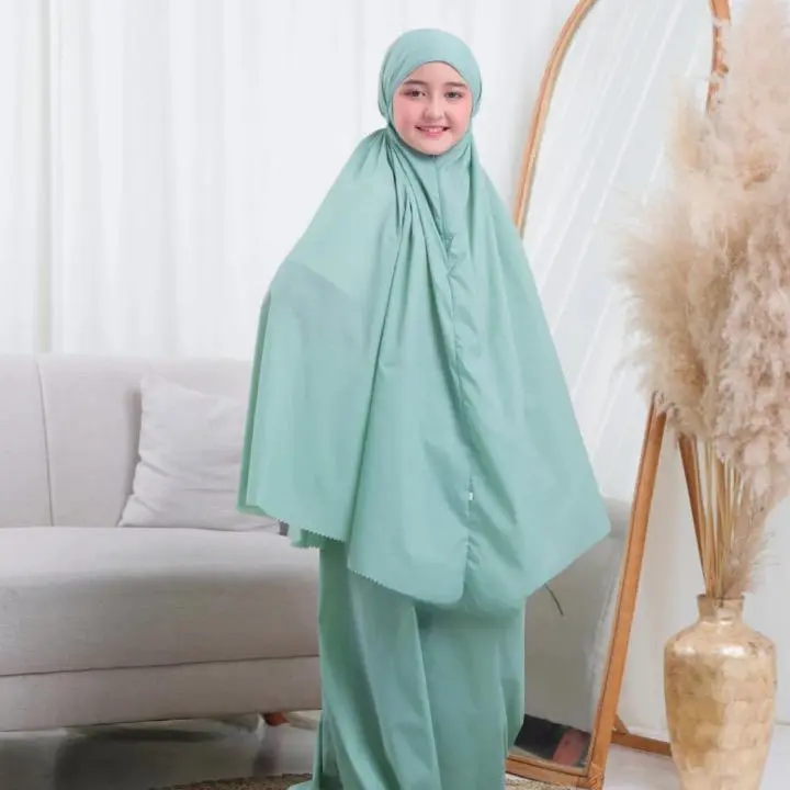 Merakimuslimah Mukena Rainbown anak dan dewasa Traveling Mini Pouch Series Parasut Korea 4