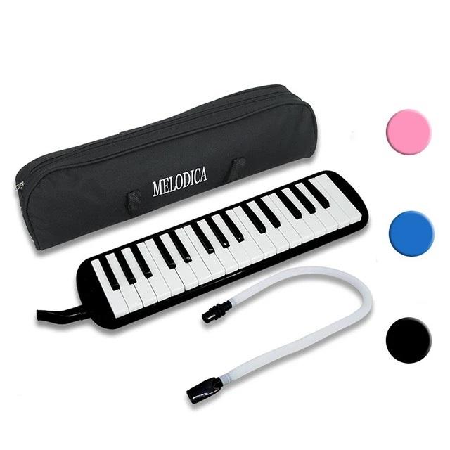 Kèn Melodica 32 phím cho học sinh đầy đủ phụ kiện 3 màu Xanh,Hồng ,Đen. đàn  thổi cây