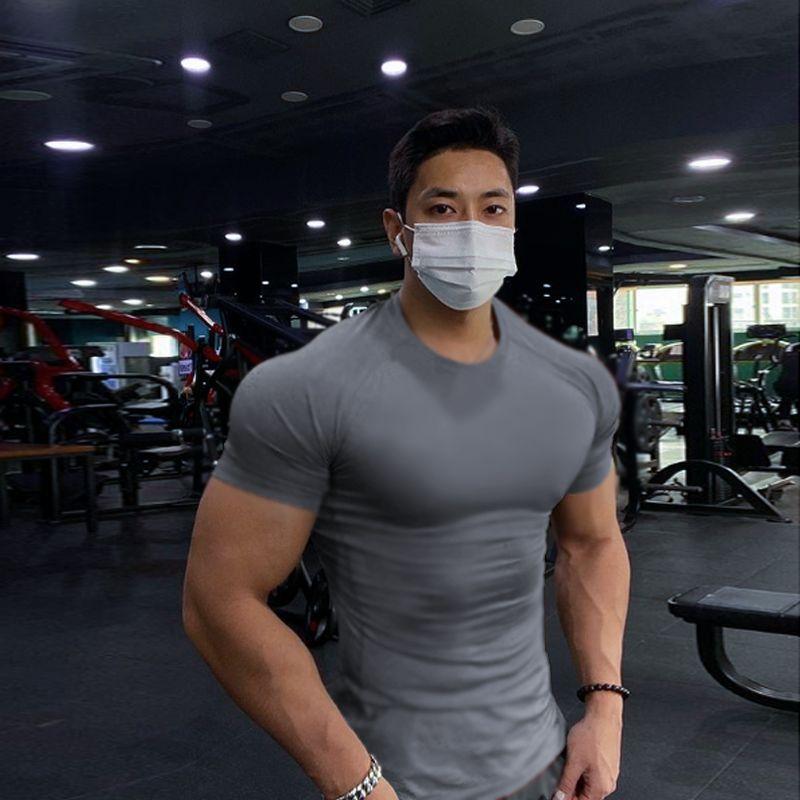 Áo Thun Thể Dục Nhanh Khô, ngắn Tay Nam, Cổ Tròn, Thích Hợp Tập Luyện Thiết Bị Thể Thao, Quần Bó Co Giãn Thoáng Khí, Tay Lửng Tập Gym, Ngày: 20242024 0