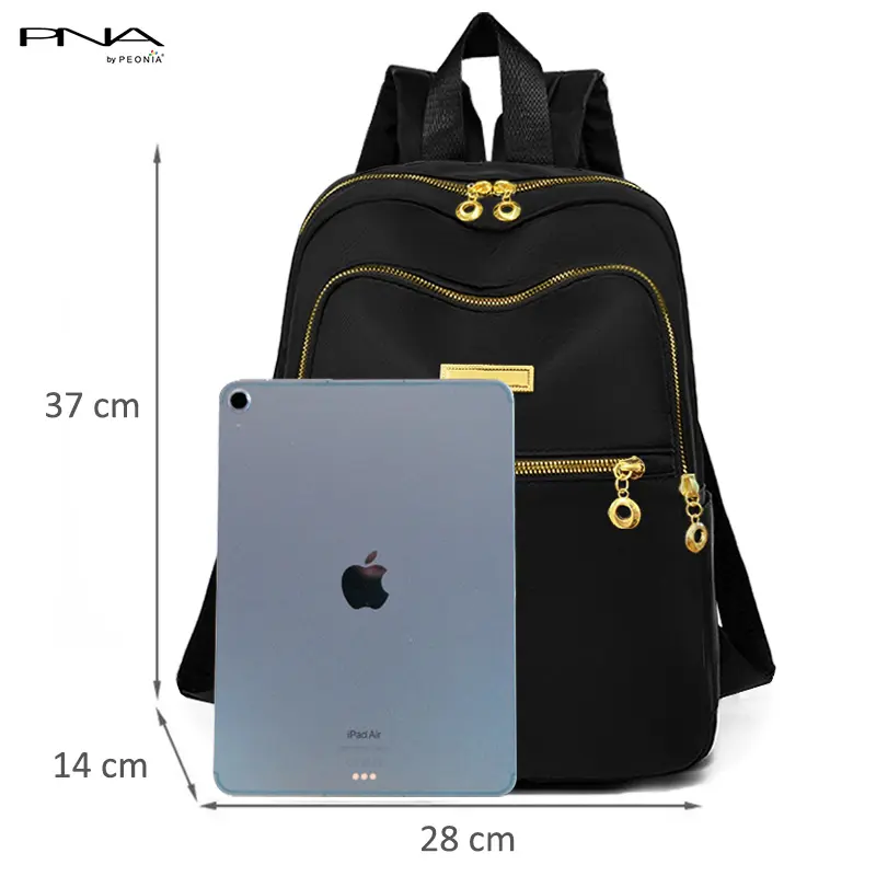 Peonia PNA JIWON Water Resistant Tas Ransel Besar Wanita Unisex Punggung Kantor Kerja Sekolah Kuliah Outdoor Trendy Fashion Style Travel  Haji Umroh Casual Backpack Anak Remaja Perempuan Selempang Cewek Bag Laptop Backpack 2