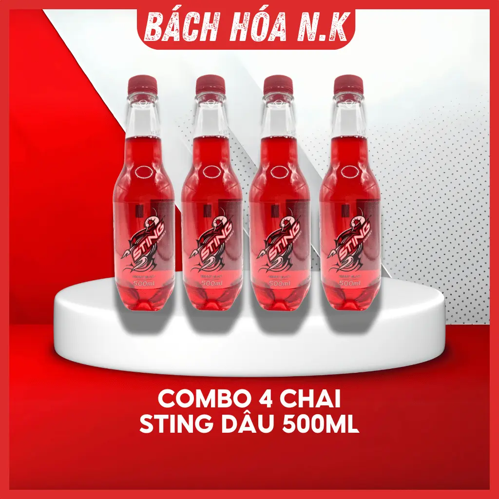 [Affiliate][Combo 4 Chai] Nước Tăng Lực Sting Dâu Tây Đỏ 500ml - Sting Thái