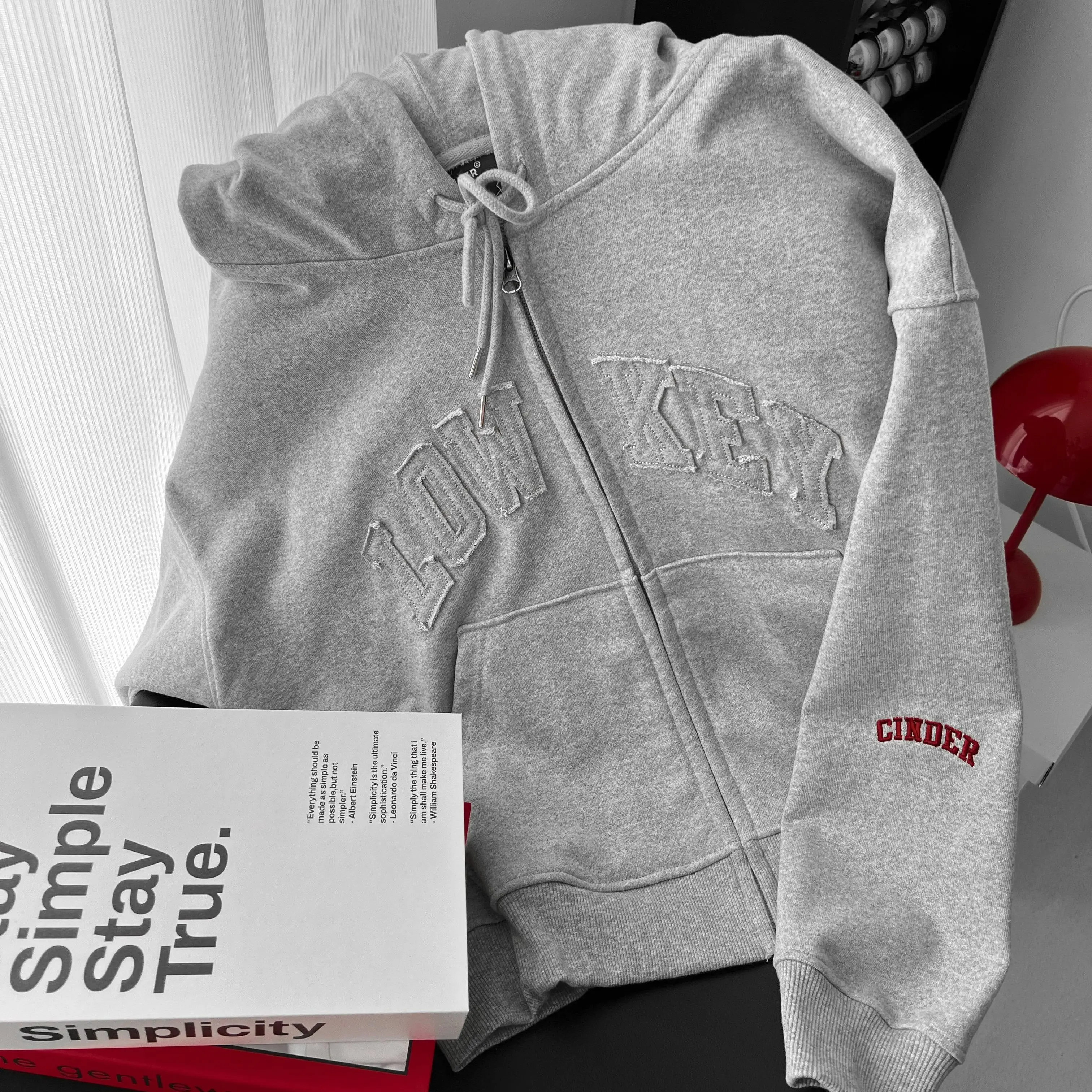 Áo Hoodie Zip Lowkey CINDER, Áo Khoác Form Boxy Local Brand Dành Cho Nam Nữ Menswear Dài Tay Tay Dài Có Túi