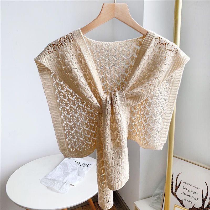 Khăn Choàng Cho Nữ, Thắt Nút Dệt Kim, Khoét Lỗ, Áo Mặc Bên Ngoài, Áo Sơ Mi, Áo Vest, Phong Cách Mùa Xuân Hè, Quấn Vai, Khăn Quàng Cổ Bọ Rùa Hợp Xu hướng 0
